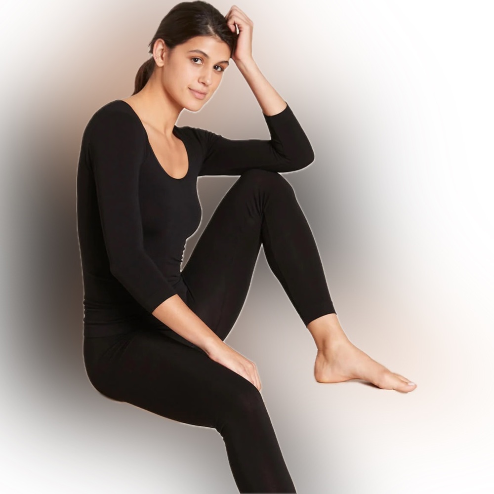 Boody bamboo viscose black 3/4 Sleeve Top – size S & M available - NIB